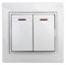 1-105-01 Intro Выключатель двойной с подсветкой, 10АХ-250В, СУ, Plano, белый Б0053773