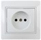 1-201-01 Intro Розетка 2Р, 16АХ-250В, СУ, Plano, белый (одноместная) Б0053859