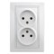 1-204-01 Intro Розетка 2х2Р, 16АХ-250В, СУ, Plano, белый (двухместная) Б0053904