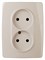 12-2107-02 ЭРА Розетка 2Х2P,16А-250В, IP20, Эра12, сл. кость (двухместная) Б0031239