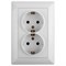 4-205-01 Intro Розетка 2X2P+E Schuko, 16А-250В, СУ, Solo, белый  Б0043333